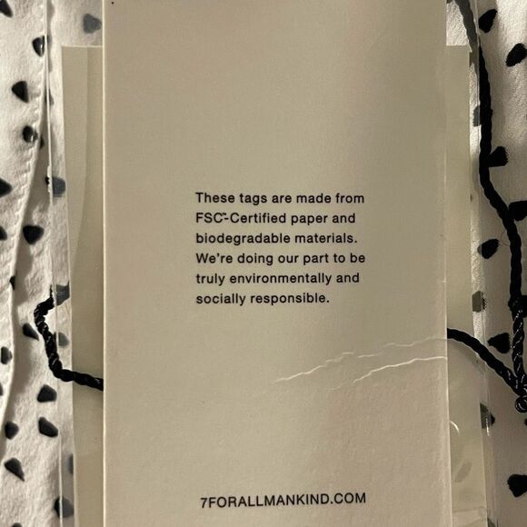 NWT Seven For All Mankind Pleated skirt White with black spot small retail $345 - Picture 10 of 13